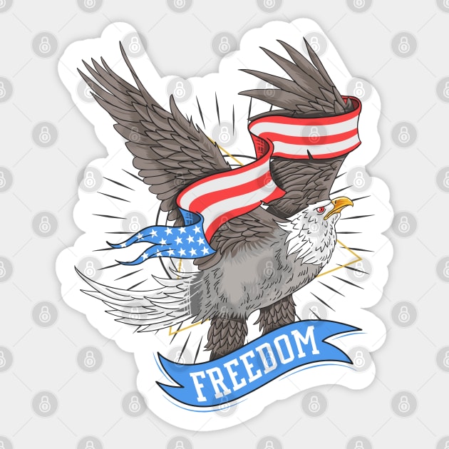 Usa Eagle Freedom Sticker by Mako Design 